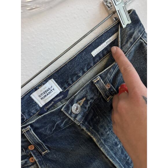 Citizens Of Humanity Ayla Baggy High Rise Wide Leg Jeans Brielle Rolled Hem 26 - Picture 7 of 10